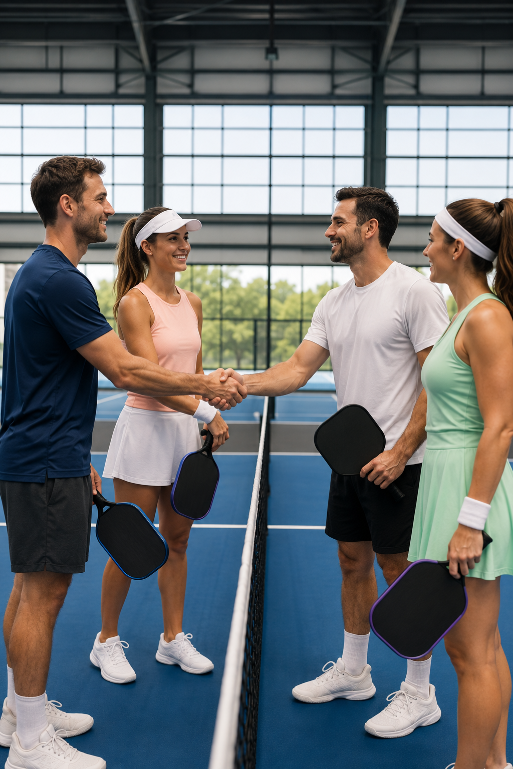 Pickleball match on court